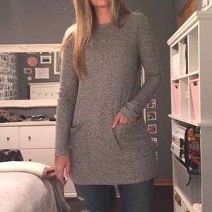 Long Light Grey Thun Sweater Shirt